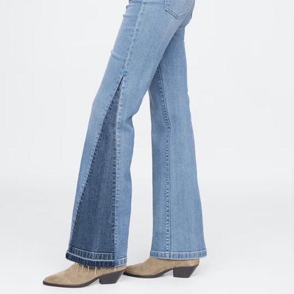GAP High Rise Patched '70s Flare Jeans - Picture 3 of 12